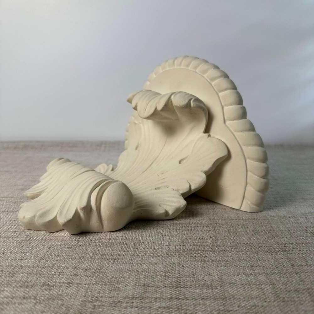 Handmade White Acanthus Wall Shelf Corbel | Architectural Decor - Picture 9 of 12